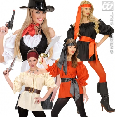 Bluse Carmenstil Pirat-Cowgirl